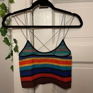 UO Urban Outfitters Stripped Colorful Strappy Tank